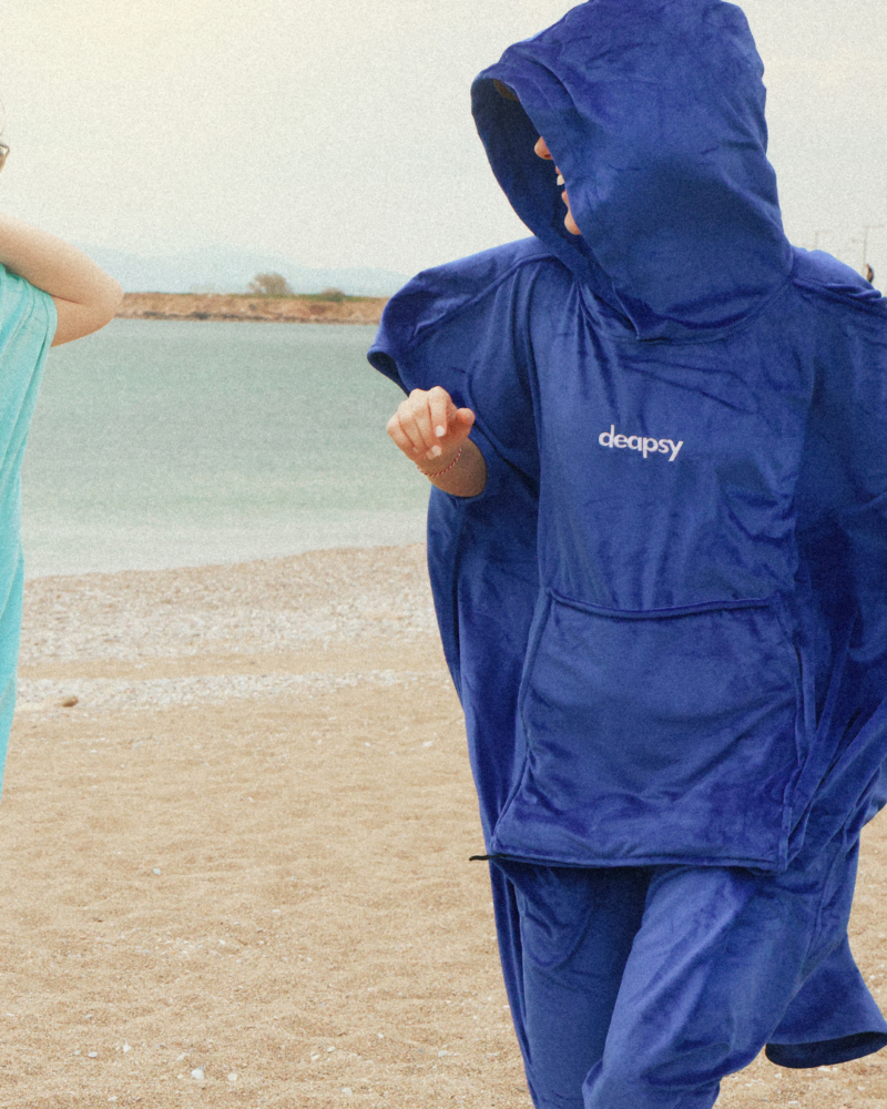 Women Poncho Dark Blue