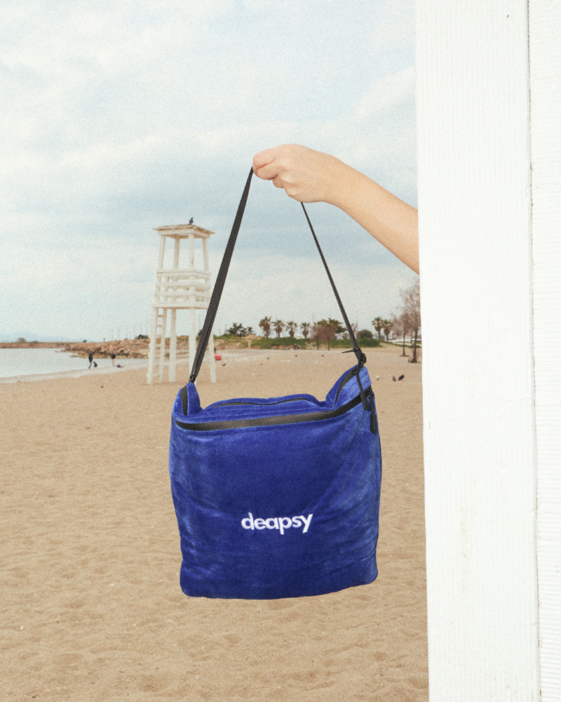 Men Poncho Light Blue