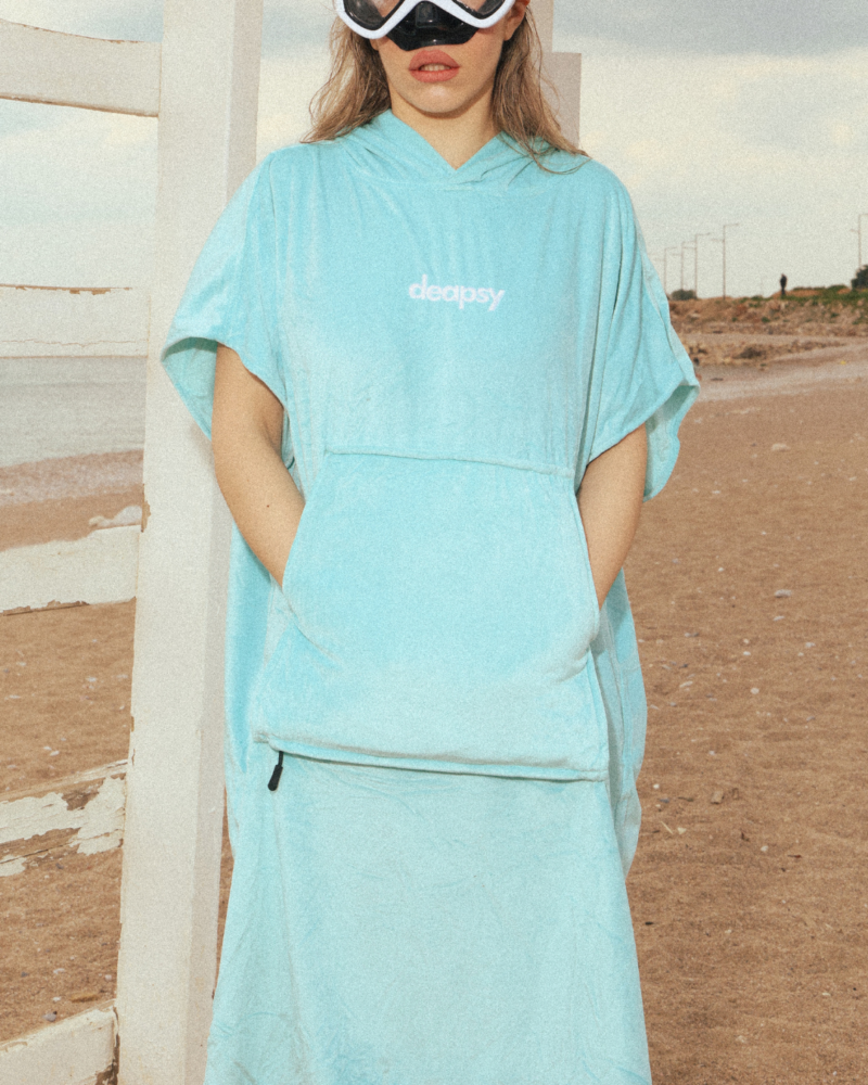 Women Poncho Light Blue
